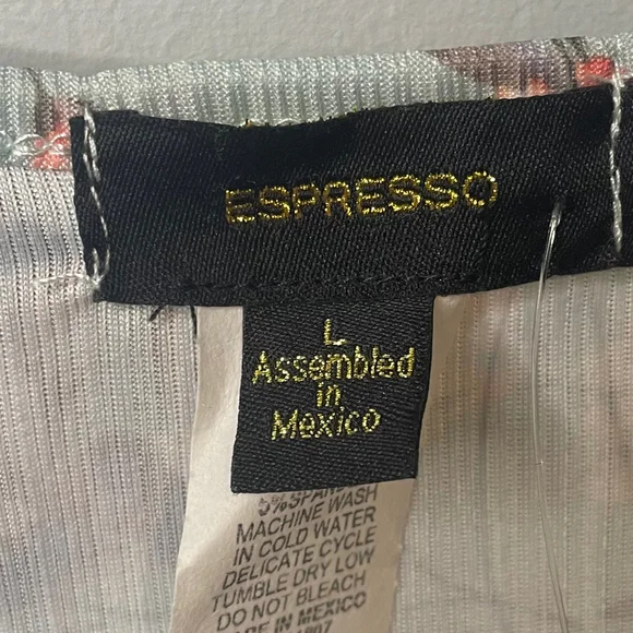 Espresso Los Angeles Womens Cold Shoulder Blue Floral Print Size Large - Picture 3 of 7